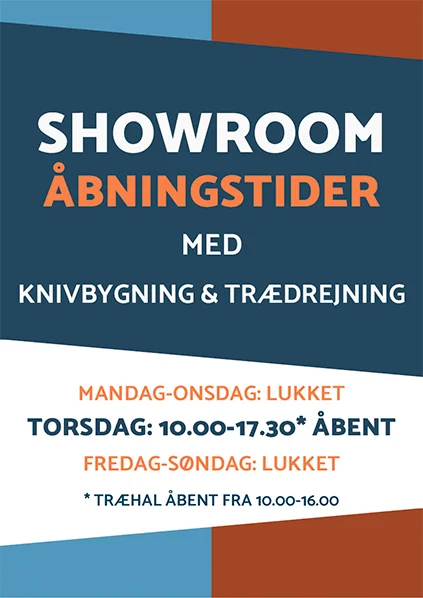 Showroom i Silkeborg med knivbygning og trædrejning hver torsdag